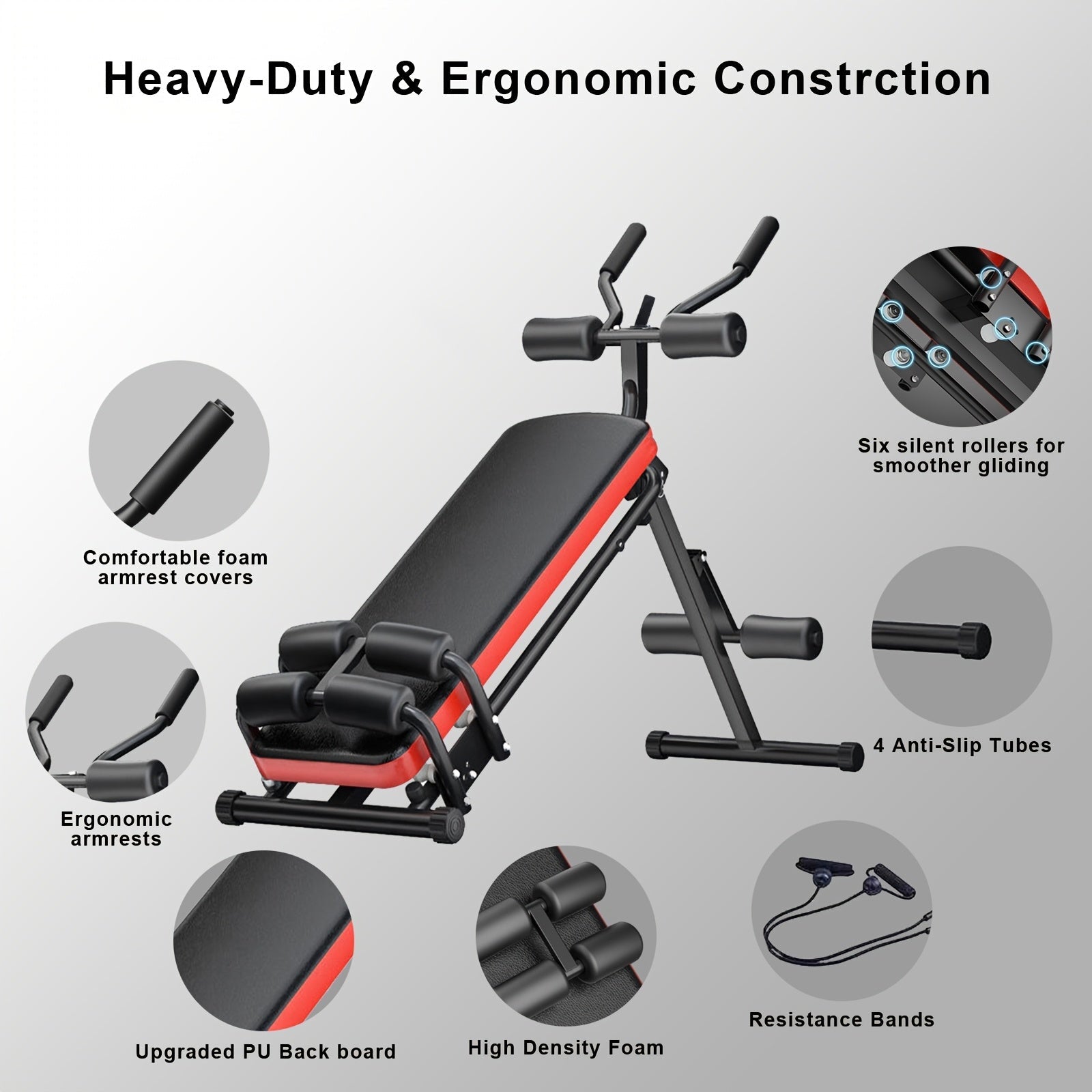 NNETM Ab Workout Sit-Up Bench